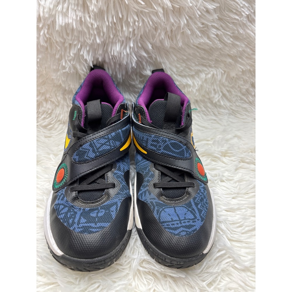 Nike Team Hustle D 11 Big Kids Basketball Shoes Black Gold Blue 5Y